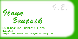 ilona bentsik business card